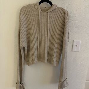 Cropped sweater hoodie